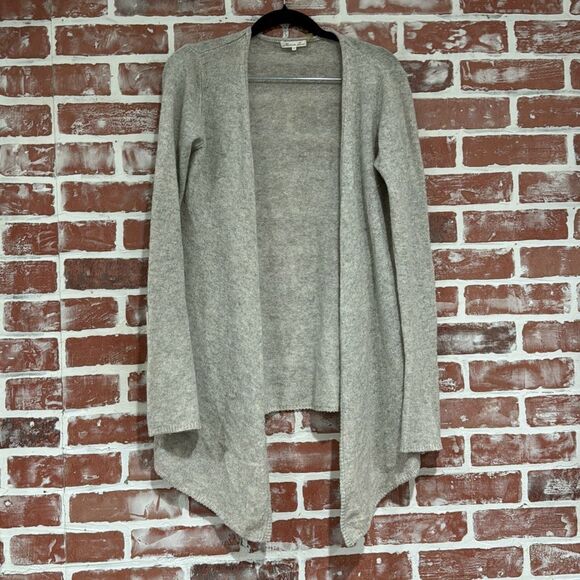 Minnie Rose Womens Heather Gray Cashmere Open Front Duster Cardigan Size XS GUC - Picture 1 of 7